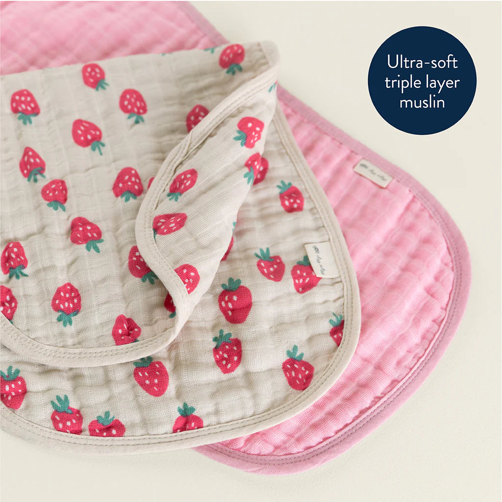 Itzy Ritzy Burp Cloths 2 Pack - Strawberry