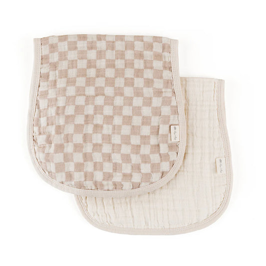 Itzy Ritzy Burp Cloths 2 Pack - Toast Checkerboard