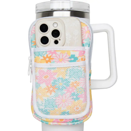 Katydid White Spring Flowers Tumbler Zipper Pouch