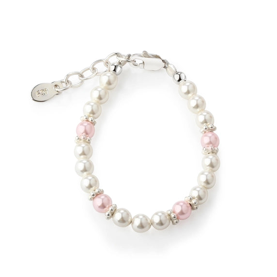 Girls Sterling Silver Pearl Baby Bracelet - Addie