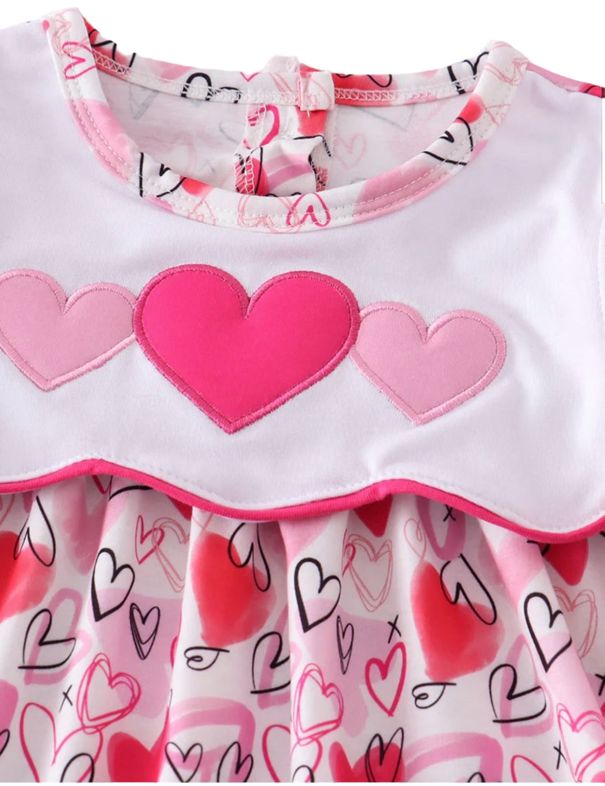 Girls Pink Valentine's Day Heart Embroidery Set