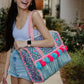 Katydid Turquoise and Pink Diamond Tote Bags For Women