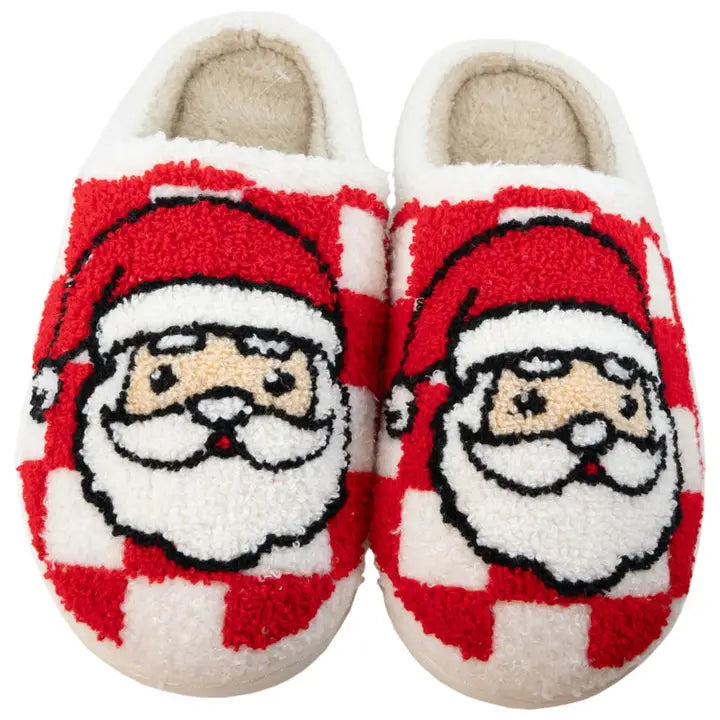 Katydid Santa Red Checkered Slippers