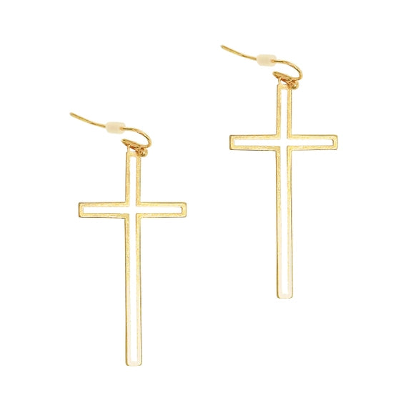 Viv & Lou Gold Forgiven Cross Earrings