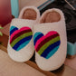 White Rainbow Heart Slippers