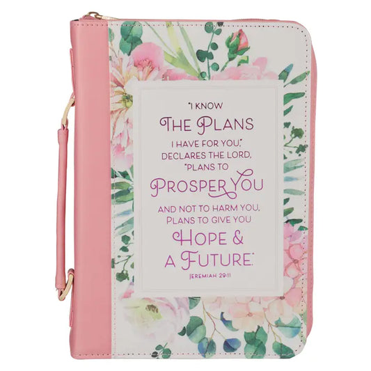 Bible Cover Fashion Pink Floral I Know the Plans Jer. 29:11
