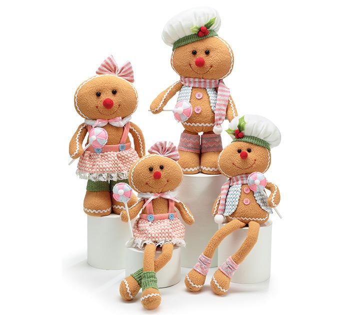 Decor Plush Pastel Gingerbread Family (Sold Separate)