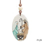 Ceramic Oval Holy Family Nativity Ornament