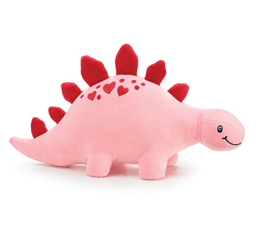 PLUSH VALENTINE DINOSAUR PINK AND RED