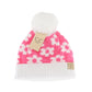 C.C Kids Daisy Faux Fur Pom Beanie Candy Pink