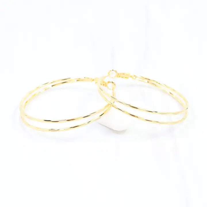 Caroline Hill Allview Beveled Hoop Earring Wr Gold