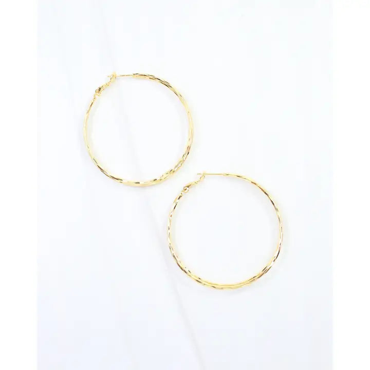 Caroline Hill Allview Beveled Hoop Earring Wr Gold