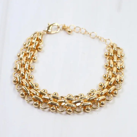 Caroline Hill Ally Intricate Chain Bracelet Gold