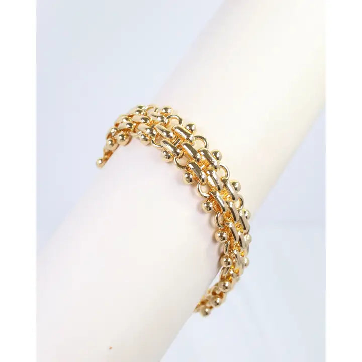 Caroline Hill Ally Intricate Chain Bracelet Gold
