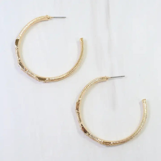 Caroline Hill Ania Textured Large Hoop Earring Clear