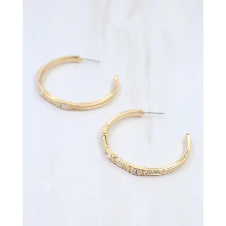 Caroline Hill Ania Textured Large Hoop Earring Clear
