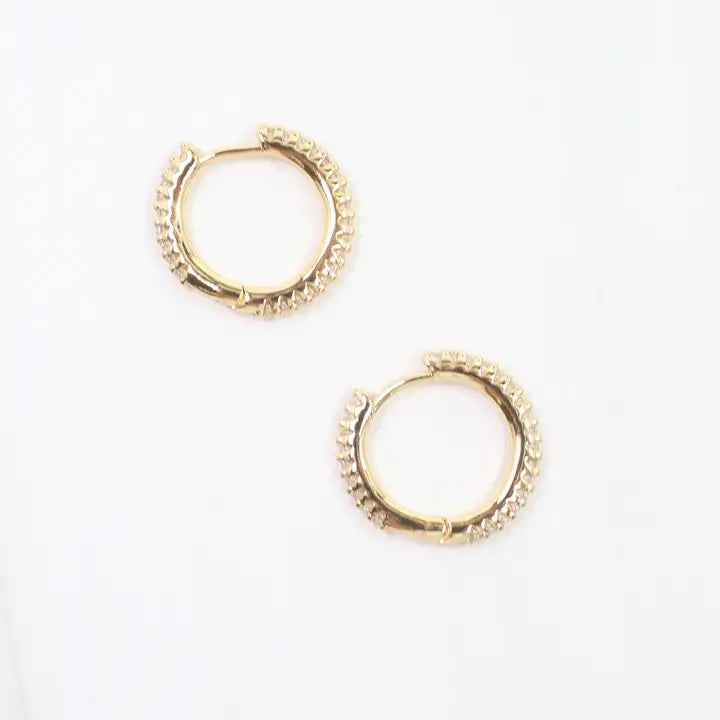 Caroline Hill Annalise Pave Cz Hoop Earring Gold