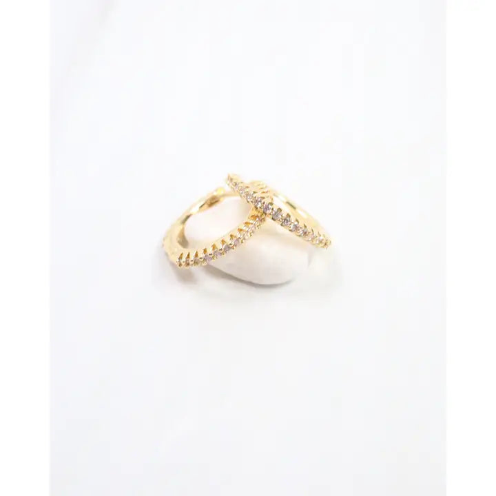 Caroline Hill Annalise Pave Cz Hoop Earring Gold