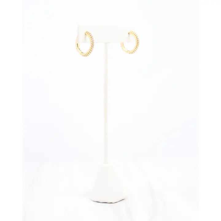Caroline Hill Annalise Pave Cz Hoop Earring Gold