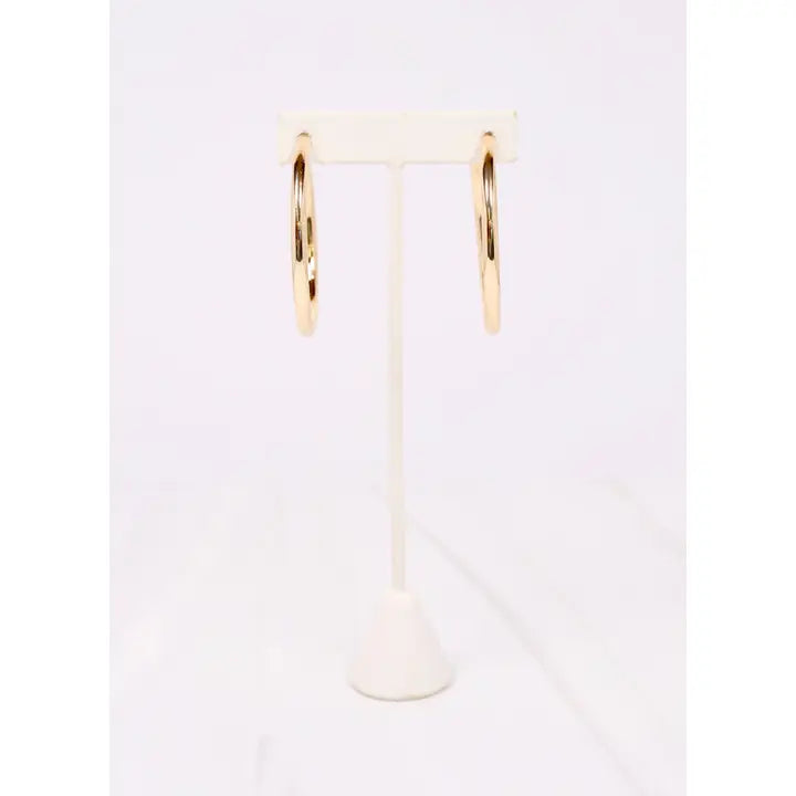 Caroline Hill Arden Satin Hoop Earring Gold