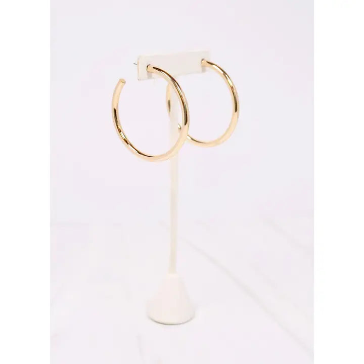 Caroline Hill Arden Satin Hoop Earring Gold