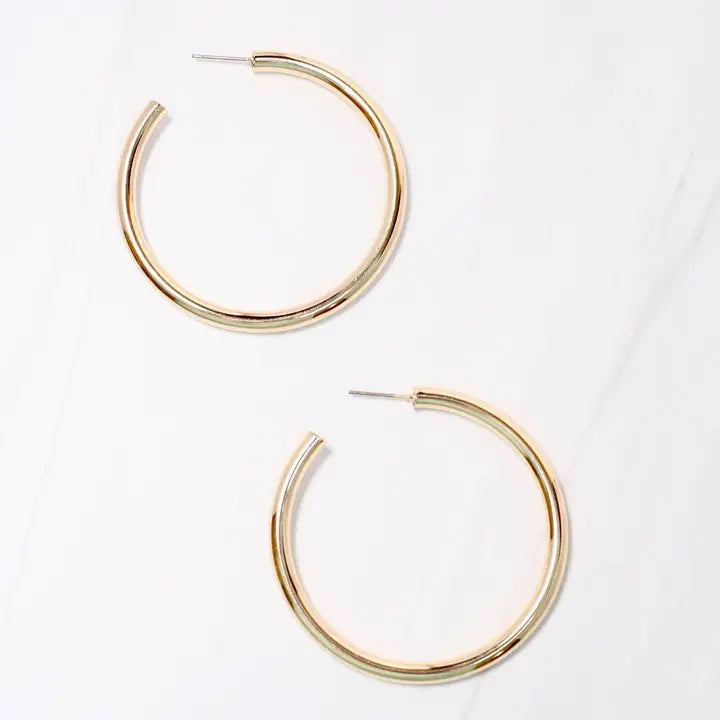 Caroline Hill Arden Satin Hoop Earring Gold
