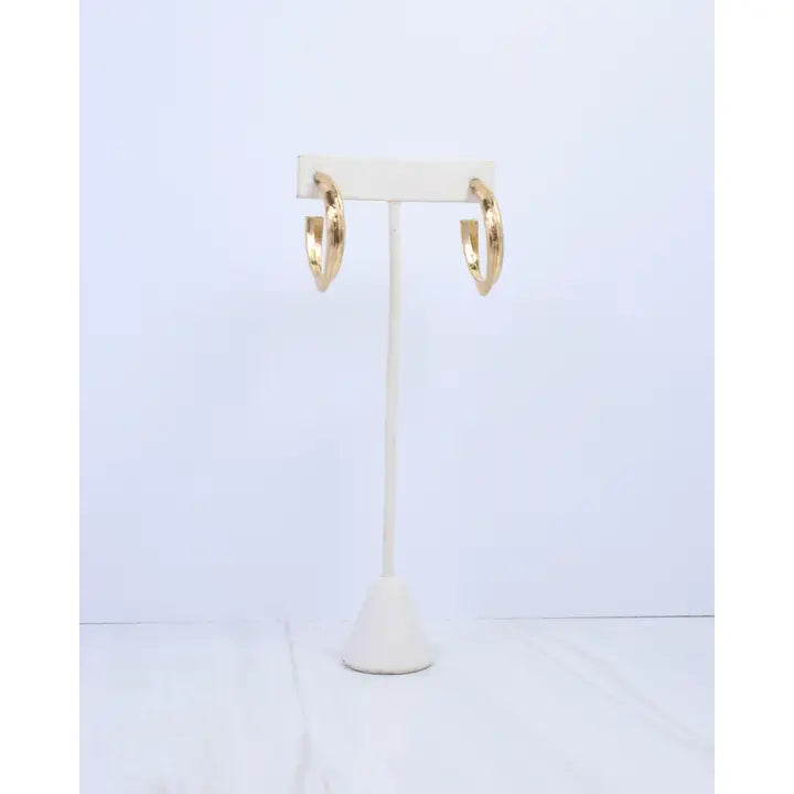 Caroline Hill Asia Twisted Hoop Earring Worn Gold