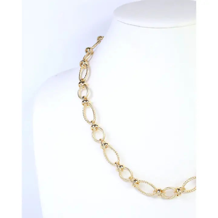 Caroline Hill Autumn Link Necklace Gold