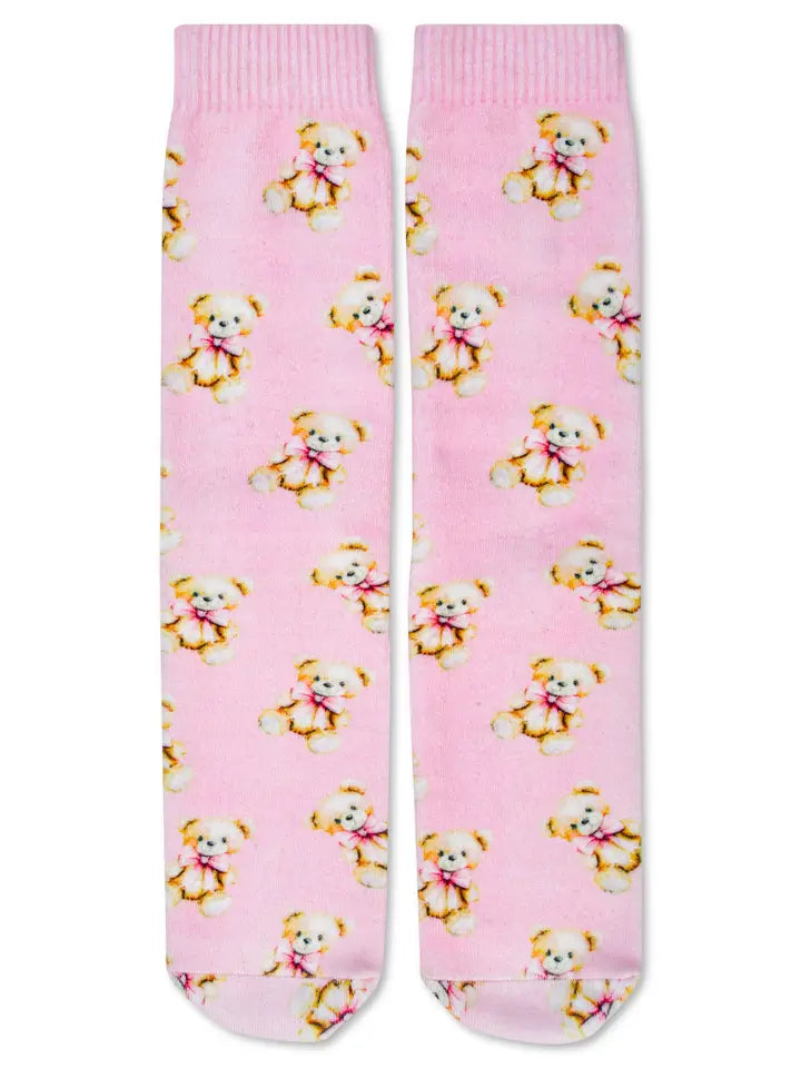 Girls Beary Cute Pink Socks