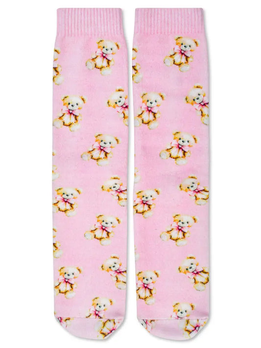 Girls Beary Cute Pink Socks