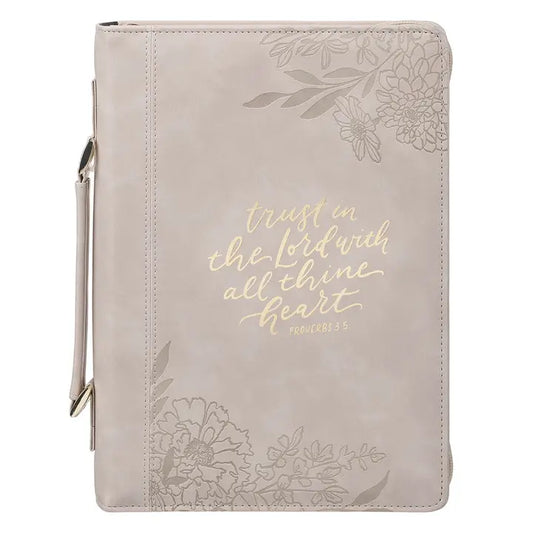 Bible Cover Fashion Taupe Trust in the Lord Prov. 3:5