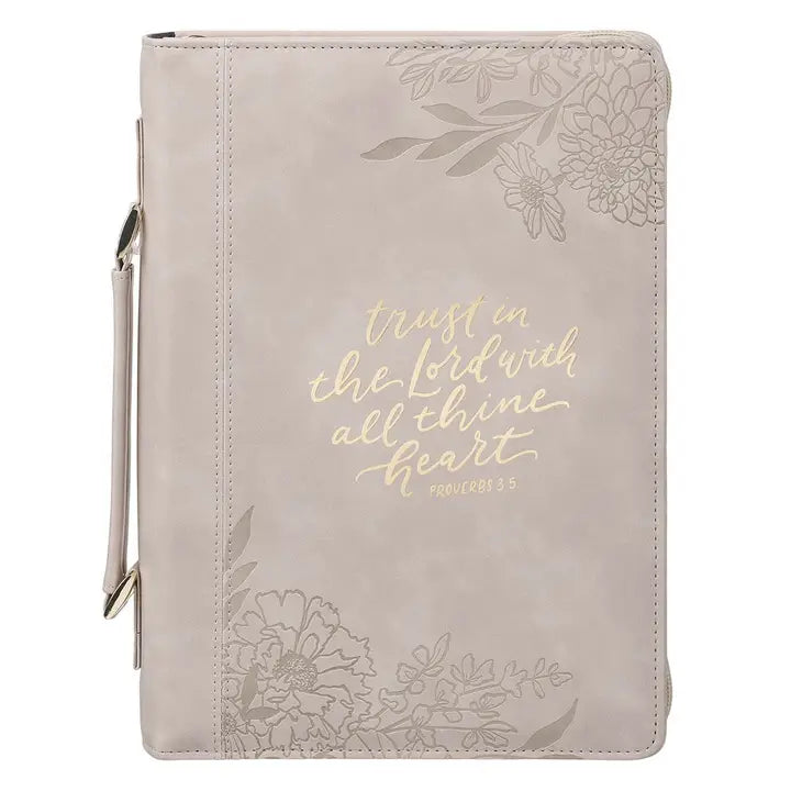 Bible Cover Fashion Taupe Trust in the Lord Prov. 3:5