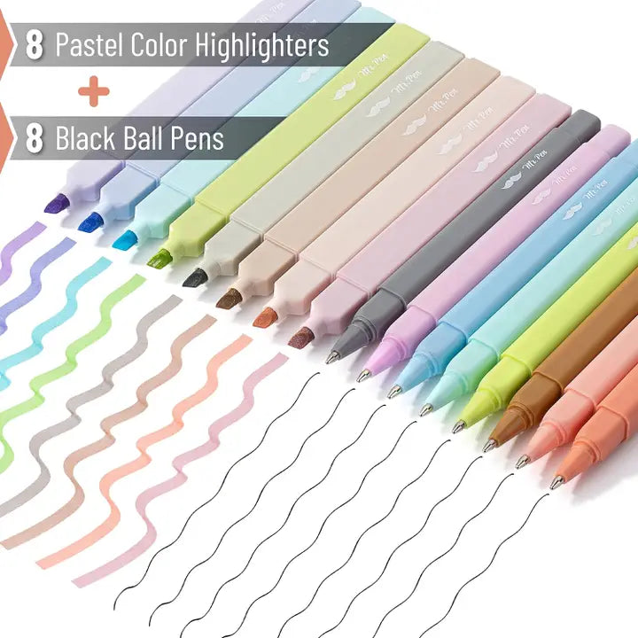 Mr. Pen Bible Highlighters & Pens No Bleed 16 Pack Pastel