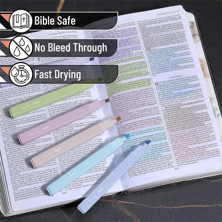 Mr. Pen Bible Highlighters & Pens No Bleed 16 Pack Pastel