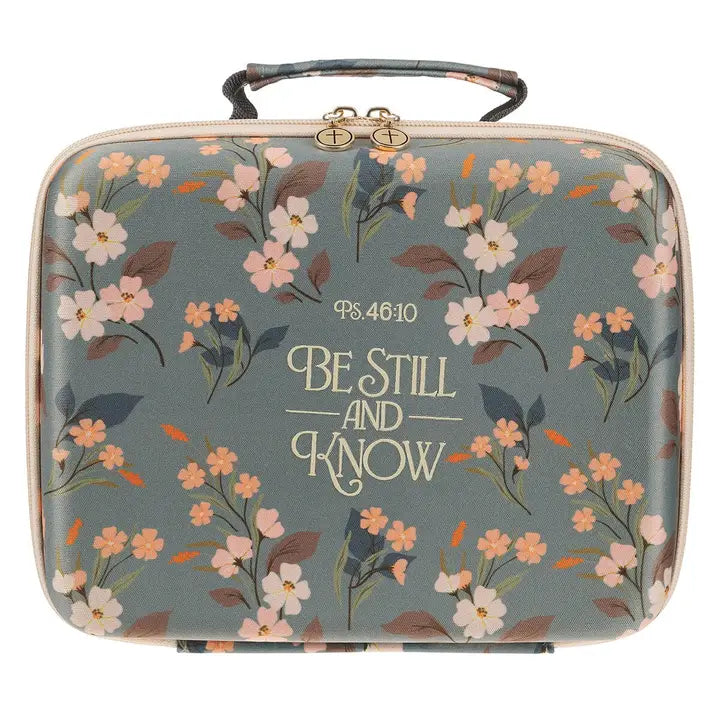 Bible Organizer Hardcover Green Floral Be Still Ps. 46:10