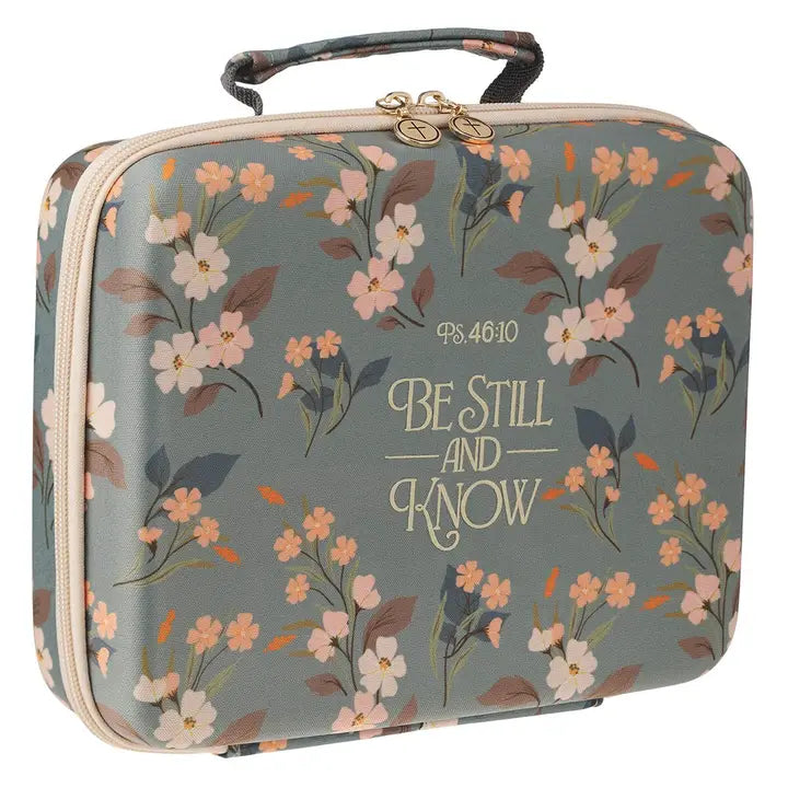 Bible Organizer Hardcover Green Floral Be Still Ps. 46:10