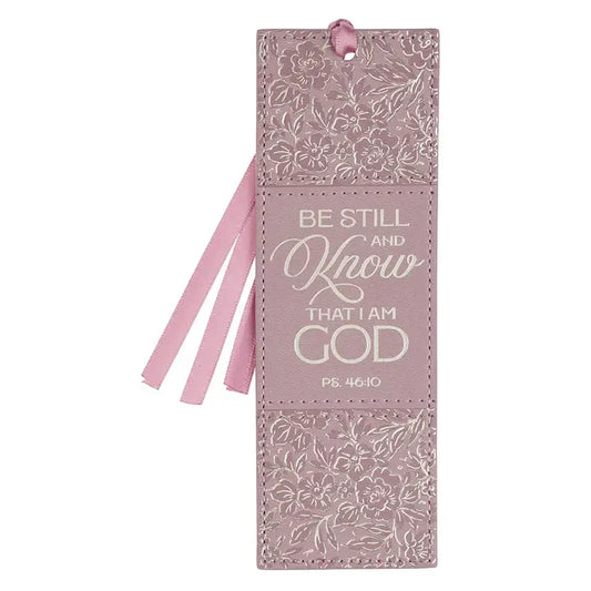 Bookmark Faux Leather Purple Be Still and Know Ps. 46:10
