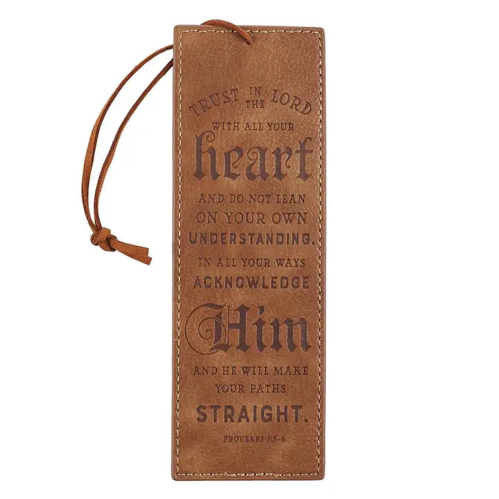 Bookmark Faux Leather Tan Trust in the Lord Prov. 3:5-6