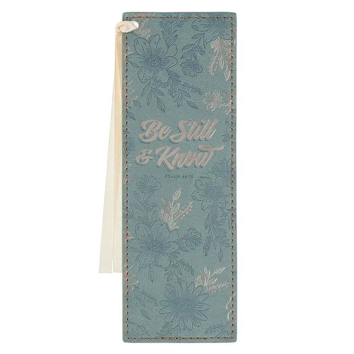 Bookmark Faux Leather Teal Be Still & Know Ps. 46:10