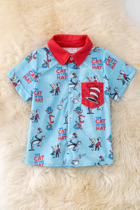 Boys Dr. Seuss Printed Button Up Shirt