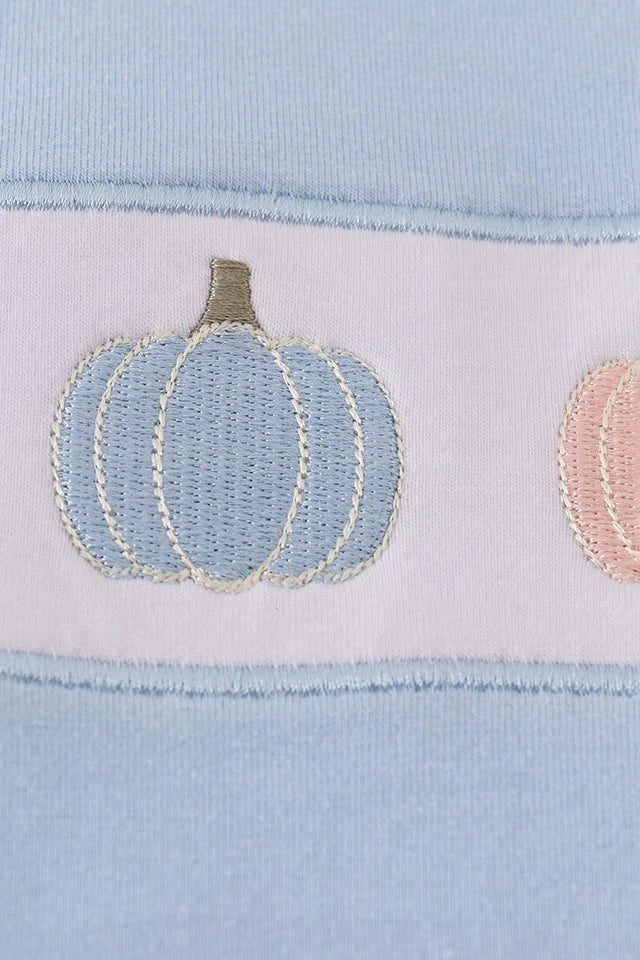 Boys Pumpkin Blue Embroidery Top
