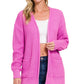 Womens Zenana Bright Mauve Low Gauge Waffle Open Cardigan Sweater