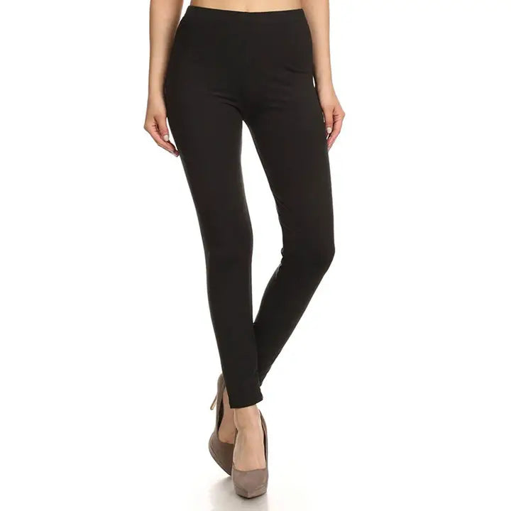 Womens One Size Black Buttery Soft High Waist Solid Leggings