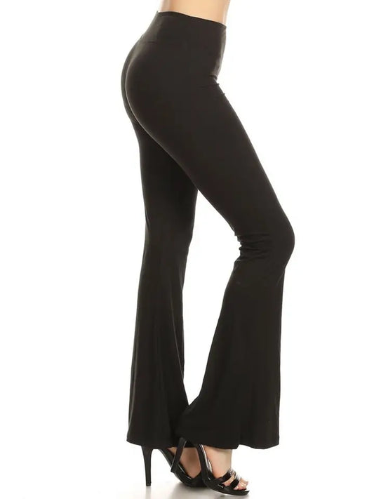Womens Black Buttery Soft High Waist Solid Palazzo Pants
