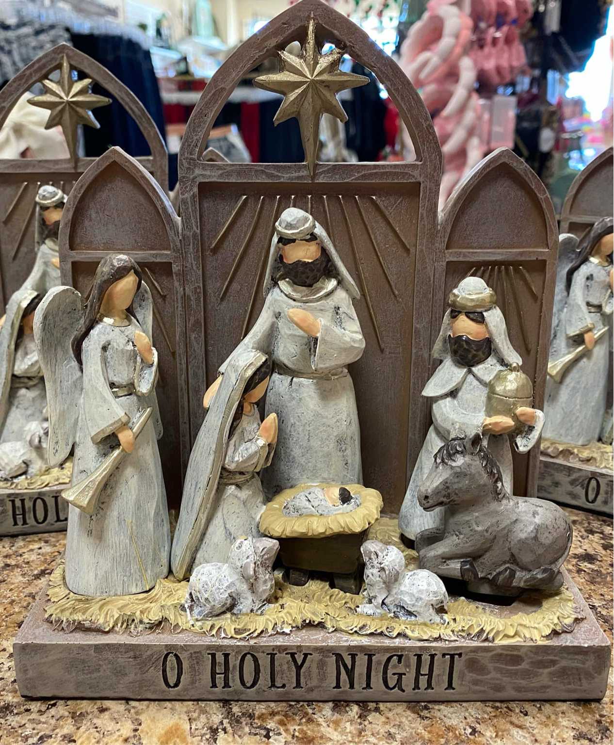 Nativity O Holy Night Resin Statue