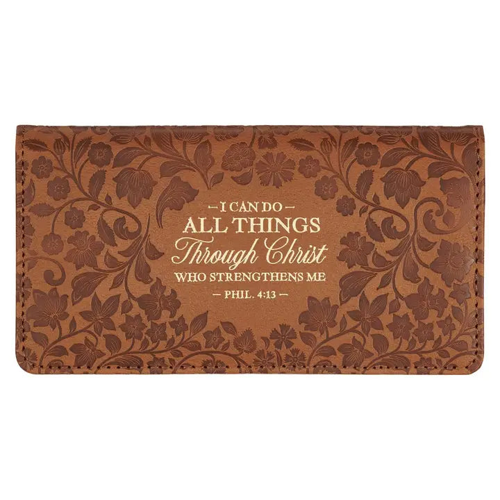 Checkbook Wallet Brown All Things Phil. 4:13