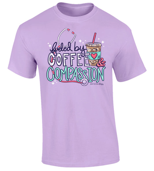 Southernology Coffee and Compassion Comfort Color Orchid T-Shirt