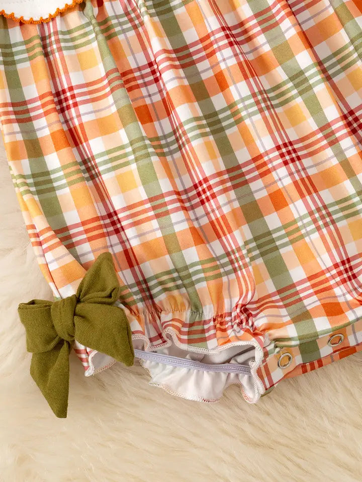 Girls Cute Autumn Embroidered Baby Romper