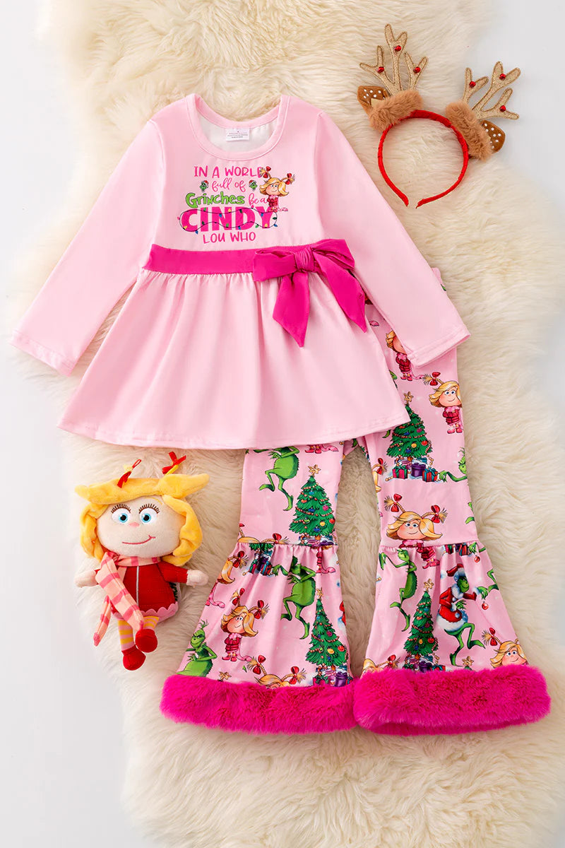 Girls In A World of Grinches Be A Cindy Lou 2 Piece Set