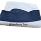 Heirloom Blanket White With Navy Trim